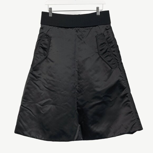 Acne Studios Pag Bomber Black Nylon A-Line Midi Skirt - Picture 1 of 8